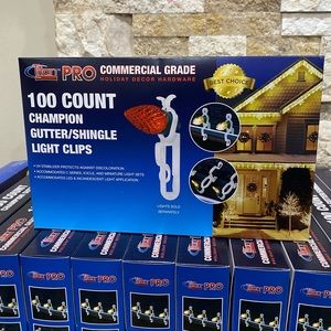 Titan Pro 100 CT  Commercial Champion Gutter/Shingle Light String Clips Hangers